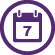 Icon of a purple calendar in a circle.