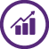 Sentencing Trends Icon of a bar chart with a trajectory arrow above.