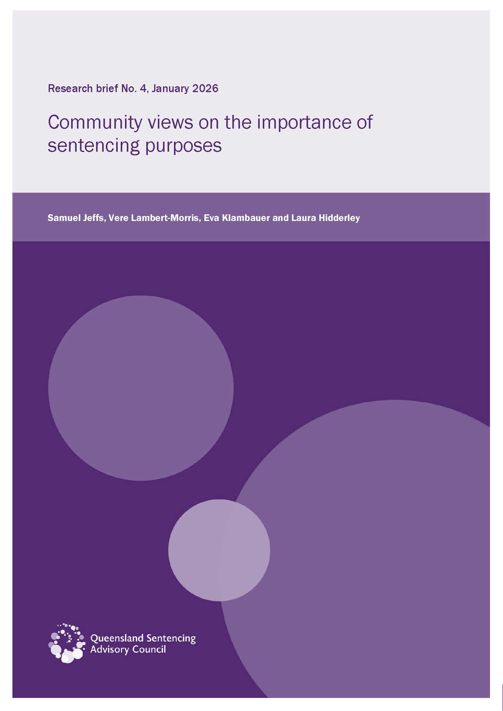 Research Brief: Community views on the importance of sentencing purposes